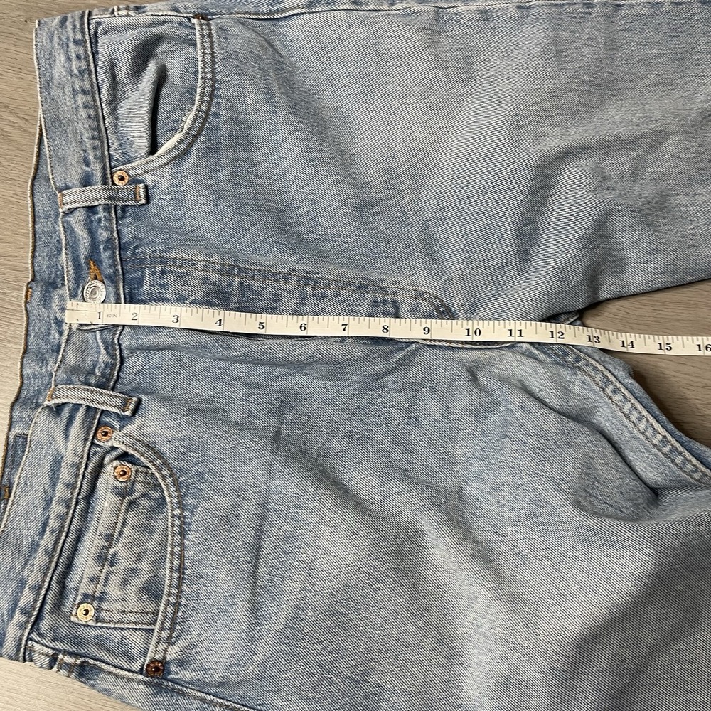 Vintage 90's Levi's 501 Denim Pants 32x33 USA Buttonfly Faded Blue Washed Jeans - Picture 12 of 13
